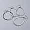 Glass Beads Bracelets, with Brass Grade A Rhinestone Spacer Beads, 304 Stainless Steel Lobster Claw Clasps and Heart Link Chains, Mixed Color, 7-5/8 inch(19.5cm)