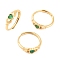 Hand with Heart Natural Dyed & Heated Green Onyx Agate Adjustable Rings, Brass Ring for Women, Long-Lasting Plated, Lead Free & Cadmium Free, Inner Diameter: 18mm