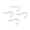 304 Stainless Steel French Earring Hooks, Flat Earring Hooks, Ear Wire, with Horizontal Loop, Rose Gold, 12x22x1mm, Hole: 1.8mm, 19 Gauge, Pin: 0.9mm