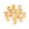 Brass Crimp Beads Covers, Nickel Free, Golden, 4mm In Diameter, Hole: 2mm