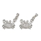 Brass Micro Pave Cubic Zirconia Pendants, Cadmium Free & Lead Free, Crab Charms, Platinum, 15x17x3mm, Hole: 4x2mm
