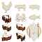 OLYCRAFT 100Pcs 5 Styles Unfinished Wood Plate Decor Wood Cutout Place Cards Signs 1.9 Inch Animal Theme Wood Cutouts for Menu Recipe Meat Dishes Food Table Sign for Restaurant Wedding Party Supplies