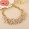 Alloy Bib Neckalces for Women, with Faceted Resin Round Beads, Gold, Clear, 17.72 inch(45cm)