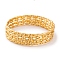 7Pcs PVD Vacuum Plating 304 Stainless Steel Textured Ring Bangles Set for Women, Golden, 2mm, Inner Diameter: 2-1/2 inch(6.3cm)