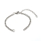 Tarnish Resistant 304 Stainless Steel Twisted Chains Bracelet Making, with Jump Rings & Lobster Claw Clasps, Stainless Steel Color, 16.3x0.4x0.2cm