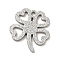 Non-Tarnish 304 Stainless Steel Textured Pendants, Clover, Stainless Steel Color, 12.5x12x1mm, Hole: 1mm