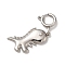 Non-Tarnish 304 Stainless Steel Pendants, with Spring Ring Clasps, Dinosaur Charm, Stainless Steel Color, 30mm, Hole: 4.5mm