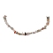 Natural Rutilated Quartz Chip Beaded Necklace, Golden, 15.94~15.98 inch(40.5~40.6cm)