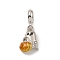 Alloy Enamel European Dangle Charms, with Rhinestone, Large Hole Pendants, Halloween Ghost, Platinum, 28.5mm, Hole: 4.5mm, Ghost: 18x11x6mm