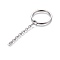 Tarnish Resistant 304 Stainless Steel Split Key Ring Clasps, For Keychain Making, with Extended Cable Chains, Stainless Steel Color, 79mm, Ring: 25.5x3mm