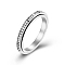 Clear Cubic Zirconia Rotating Finger Ring, Stainless Steel Fidget Spinner Ring for Calming Worry Meditation, Stainless Steel Color, US Size 6(16.5mm)