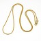 Trendy Unisex 201 Stainless Steel Snake Chain Necklaces, with Lobster Claw Clasps, Golden, 19.5 inch(49.5cm), 1mm