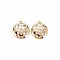 Brass Micro Pave Clear Cubic Zirconia Pendants, Nickel Free, Flat Round, Real 18K Gold Plated, 15.5x13.5x2.5mm, Hole: 1mm