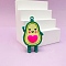 PVC Plastic Pendants, Avocado Charms, Deep Pink, 58x35mm