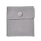 Velvet Jewelry Storage Pouches, Rectangle Jewelry Bags with Snap Fastener, for Earrings, Rings Storage, Light Grey, 9.65x8.9cm