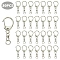 Iron Split Key Rings, with Zinc Alloy Lobster Claw Clasps, Platinum, 45mm