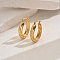 Elegant Stainless Steel Hoop Earrings, Golden, 25x20mm