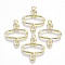 Rack Plating Alloy Pendants, Cadmium Free & Lead Free, Oval, Light Gold, 25x20x2.5mm, Hole: 1.6mm