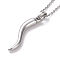 Non-Tarnish 304 Stainless Steel Pepper Shape Pendant Necklace for Women, Stainless Steel Color, 19.69 inch(50cm)