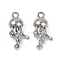 Alloy Pendants, with Rhinestone, Lead Free & Cadmium Free & Nickel Free, Rack Plating, Jellyfish, Platinum, 18x9.5x5mm, Hole: 1.4mm