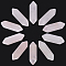 10Pcs  Natural Rose Quartz No Hole, Faceted Bullet, Double Terminated Points, 22~23x6x6mm