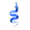 Handmade Lampwork Big Pendants, Snake, Cornflower Blue, 67~70x23~25x8.5~10mm, Hole: 4~5.5x3.5~5mm