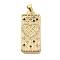 Rack Plating Brass Micro Pave Cubic Zirconia Pendants, Long-Lasting Plated, Lead Free & Cadmium Free, Heart, 35.5x15x2.5mm, Hole: 5x3mm