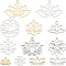 SUNNYCLUE 1 Box 24Pcs Lotus Charms Stainless Steel Lotus Flower Charm Chakra Energy Yoga Filigree Joiners Laser Cut Flat Round Hollow Double Sided Metal Charms for Jewelry Making Charms DIY Craft