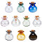 10Pcs 10 Colors Lucky Bag Shape Glass Cork Bottles Ornament, Glass Empty Wishing Bottles, DIY Vials for Pendant Decorations, Mixed Color, 2.5cm, 1pc/color