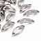 Tarnish Resistant Curved Oval with Heart 201 Stainless Steel Links connectors, Stainless Steel Color, 20x8x1mm, Hole: 2.5mm