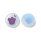 Acrylic Pendants, with Enamel and Glitter Powder, Flat Round with Paw Print Pattern, Light Blue, 19.5x2mm, Hole: 1.5mm