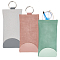 AHADEMAKER 3Pcs 3 Colors PU Imitation Slip-in Leather Glasses Case, with Zinc Alloy Spring Gate Rings, for Eyeglass, Sun Glasses Protector, Multifunctional Storage Bag, Rectangle, Mixed Color, 220mm, Bag: 178x92x8mm, 1pc/color