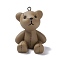 Opaque PVC Plastic Pendants, with Gunmetal Tone Iron Loops, Bear Charms, Camel, Bear Pattern, 49.5x39x42mm, Hole: 2.2mm