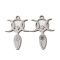 Non-Tarnish 304 Stainless Steel Pendants, Laser Cut, Triple Moon Goddess Charms, Stainless Steel Color, 30.5x20x1mm, Hole: 2mm