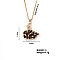 Elegant Brass Rhinestone Swan Pendant Necklace for Chic and Trendy Look, Golden, Jet, 15.75 inch(400mm)