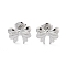 Non-Tarnish 304 Stainless Steel Stud Earrings, Bowknot, Stainless Steel Color, 10x13mm