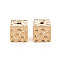Brass Beads, Nickel Free, Square, Real 18K Gold Plated, 9.5x9.5x9.5mm, Hole: 2mm