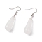 Teardrop Platinum Tone Brass Natural Crystal Dangle Earrings, 47mm, Pin: 0.7mm