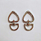 Heart Alloy Swivel Clasps, Push Gate Snap Clasps, Platinum, 4.6x2.7x0.4cm, Hole: 14.5x7mm