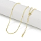 Rack Plating Brass Column & Round Link Chain Necklaces for Women, Long-Lasting Plated, Lead Free & Cadmium Free, Real 18K Gold Plated, 15.55x0.06 inch(39.5x0.15cm)