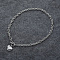 Stainless Steel Cable Chain Heart Pendant Necklaces with OT Clasps, Stainless Steel Color, 17.32 inch(44cm)