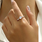 Elegant and Stylish Women's Brass Wedding Ring with Simple Design, Rose Gold, Clear, Inner Diameter: 21mm