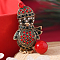 Christmas Theme Zinc Alloy Rhinestone Brooches for Backpack Clothes, Snowman