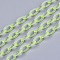 Handmade Transparent ABS Plastic Cable Chains, Oval, Green Yellow, 19.29 inch~19.68 inch(49~50cm), Link: 13x7.5x1.5mm