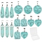 20Pcs 5 Style Dyed Synthetic Turquoise Pendants, with Stainless Steel Snap On Bails, Nuggets & Teardrop & Heart & Flat Round & Bullet, 28~30x10~12mm, Hole: 6x4mm, 4pcs/style