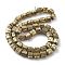 Electroplated Natural Lava Rock Beads Strands, Hexagon, Light Gold Plated, 7~8.5x7.5x6.5mm, Hole: 1.5mm, about 50pcs/strand, 11.81''(30cm)