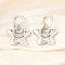 Star Brass Hoop Earrings for Women, Rack Plating, Lasting Plated, Cadmium Free & Lead Free, Platinum, 46x33.5mm