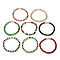 Rack Plating Brass Micro Pave Cubic Zirconia Chain Bracelets with Fold Over Clasps, Long-Lasting Plated, Mixed Color, 7-5/8x1/4 inch(19.3x0.6cm)