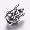 304 Stainless Steel European Beads, Large Hole Beads, Fancy Carp, Antique Silver, 14x11x11.5mm, Hole: 5mm