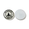 Halloween  Resin Cabochons, with Glitter Powder, Flat Round with Witch Hat Pattern, White, 29.5x5mm